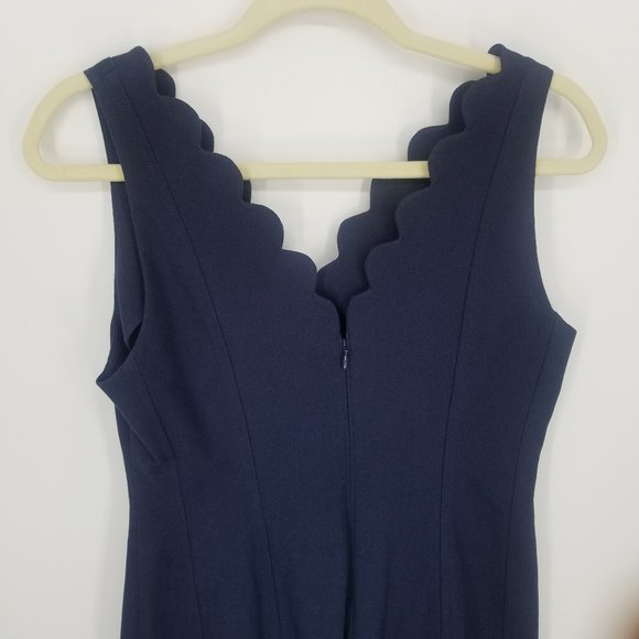 Banana Republic Scalloped Bi-Stretch Sheath Dress 8P - Picture 7 of 11